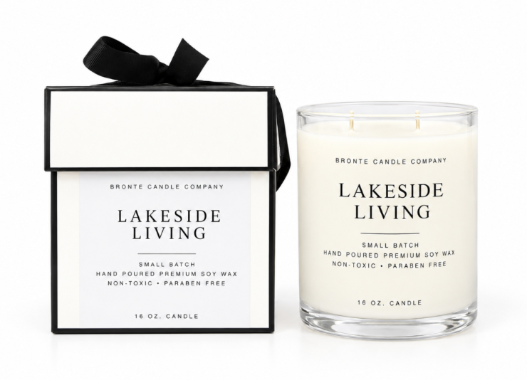 Lakeside Living candle and ribbon-tied presentation box